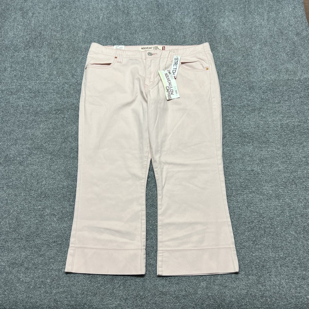 Levi's 525 Nouveau Low Capris Jeans Womens 14 Pink Stretch Low Rise Denim